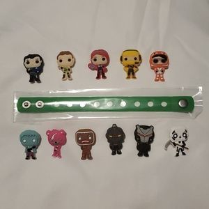 NEW 11 PIECE FORTNITE CROC CHARM JIBBITZ WITH BAND